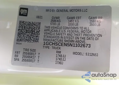 2022 Chevrolet Colorado 2Wd Long Box Lt из США, поврежденный, VIN 1GCHSCEN5N1102673